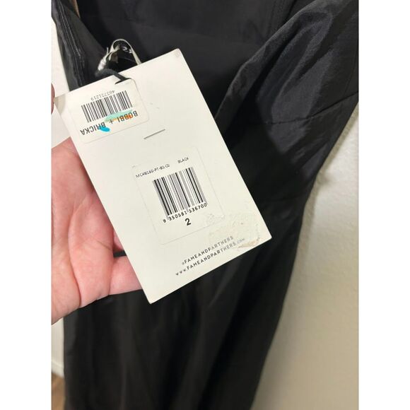 Fame and Partners Black Strapless Dress Taffeta Classic Wedding Guest Formal 2 - Picture 4 of 5